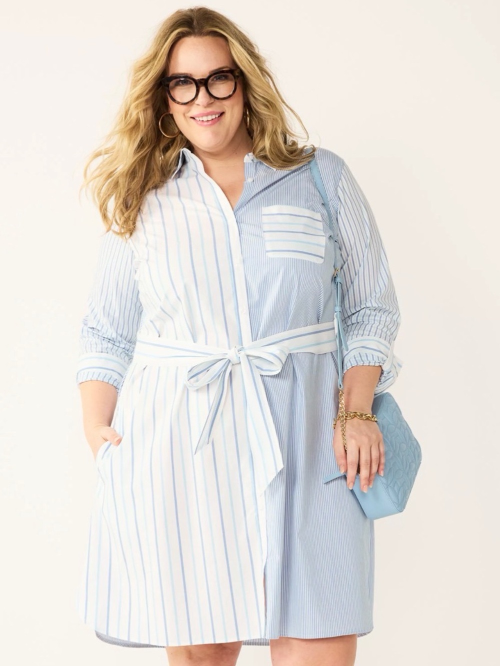 Croft & Barrow Mixed-Stripe Shirt Dress XXL